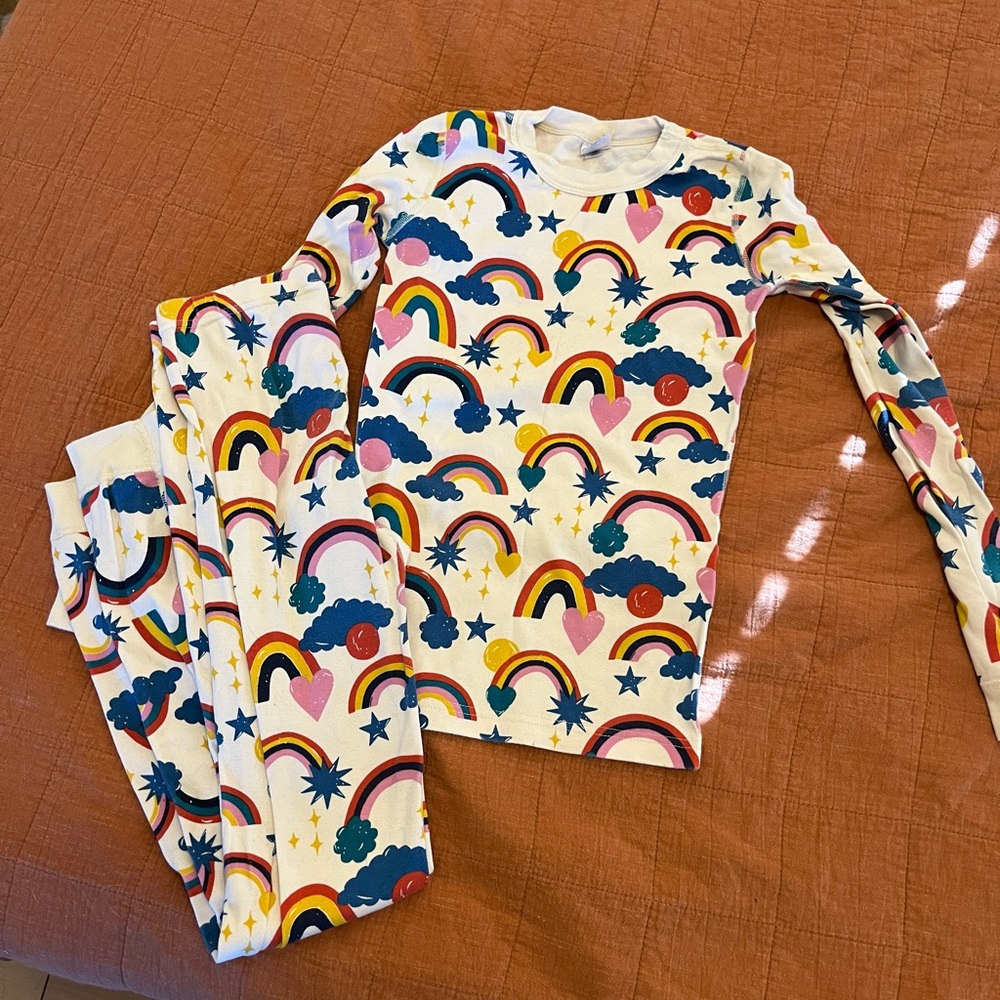 Hanna Andersson rainbow pj set size 14